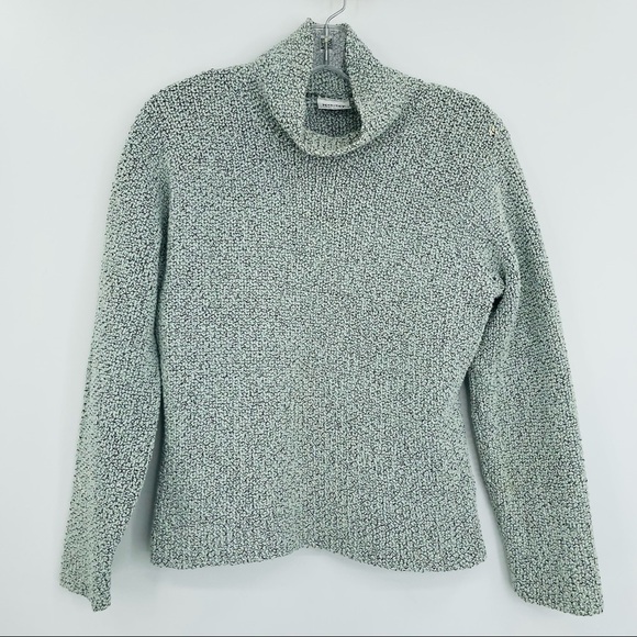 Habitat Cotton texture knit mock neck sweater boxy women's size Small - Picture 1 of 9